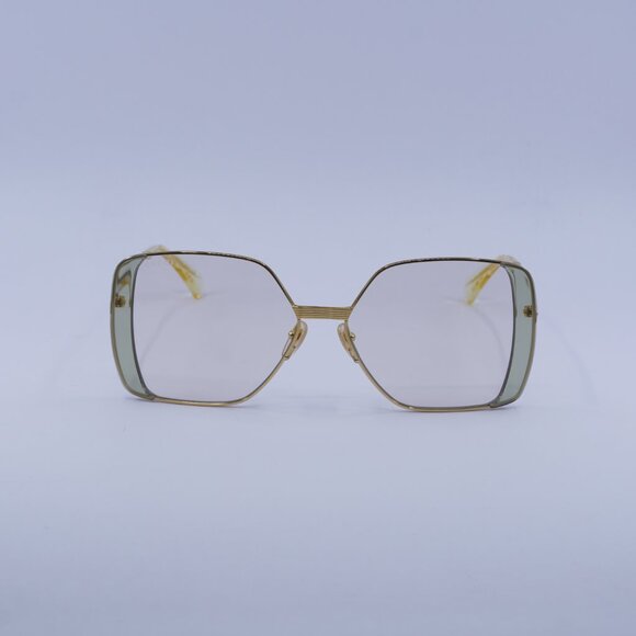 Gucci GG0992S 001 Sunglasses Gold Square Frame, Light Yellow Lenses - Picture 2 of 11